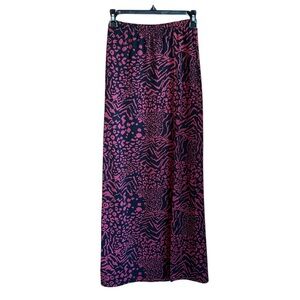Charlotte Russe Burgundy Pink and Black Maxi Skirt